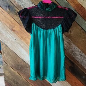 Catherine Malandrino silk and lace blouse